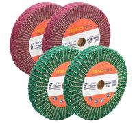 RENOTEC 6 Inch Flap Wheel, Non-Woven Abrasive Polishing Wheel, 1 Inch Thickness, 3/4 Inch Arbor, for Bench Grinder (Assorted Grit240 Grit320 SP)