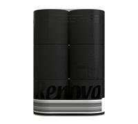Renova 6 Pack Black Toilet Paper Black Luxurious Soft and Absorbent Bathroom Tissue ? 6 Roll Pack with 140 Sheets Per Roll, Dermatologically Tested,