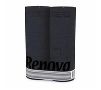 Renova 6 Pack Black Toilet Paper Black Luxurious Soft and Absorbent Bathroom Tissue - 6 Roll Pack with 140 Sheets Per Roll, Dermatologically Tested, Colorfast Design, Premium Quality Virgin Pulp