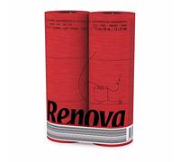 Six Renova Coloured Toilet Paper Rolls,Red