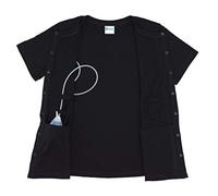 Renova Medical Wear Mastectomy Recovery Shirt with Drain Pockets Black