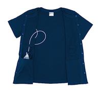 RENOVA MEDICAL WEAR Mastectomy Recovery Shirt with Drain Pockets, Blue, XL