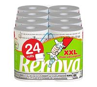Renova XXL Kitchen Paper Towels - 24 Extra-Large Rolls (Equals 48 Standard Rolls) - 2-Ply Ultra Absorbent & Strong, White & Patterned Design, Multipurpose Cleaning Towels