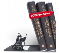 Renovatio Lord of the Rings Metal Bookend Office Decoration Adult Nursery Quirky Gift Heavy Duty Non-Slip Counterweight Organizer Home Office Decor Holds Books, Black