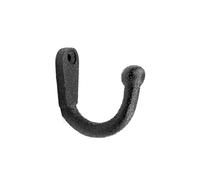 Renovators Supply Bathroom Hooks 2 in. Black Wrought Iron Wall Mount Hooks for Hanging Robe, Towel, Hat, with Mounting Hardware