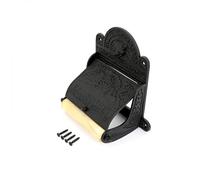 Renovators Supply Manufacturing Black Wall Mount Toilet Tissue Paper Holder 17.53 cm Wide Antique Ornate Victorian Style Solid Aluminium Rust Resistant Toilet Tissue Roll Holder Storage with Lid