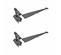 Renovators Supply Manufacturing Black Wrought Iron Offset Lift Off Pintle Strap Hinge 11-3/4 in Pintle Strap Gate and Door Hinges with Hardware Pack of 2