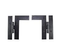 Renovators Supply Manufacturing Cabinet Hinges 4.5 in. Black HL Hinge Pair Left and Right Wrought Iron Kitchen Cabinet Hinge with Hardware