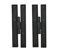 Renovator's Supply Wrought Iron Door H Hinges Flush Mounted Black Antique Rustic Colonial Design 7" Height