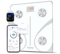 RENPHO Body Fat Scales Bluetooth, Digital Bathroom Scales with App, Smart Weighing Scale Body Composition Monitors with Body Fat, BMI, Fitness, White