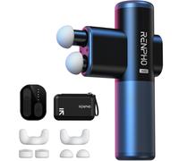 RENPHO Duo Mini Massage Gun with Double Heads FSA HSA Eligible Deep Tissue Percussion Massager for Travel Use Silicone Casings 3 Modes with Sea