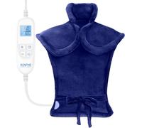 RENPHO Electric Heating Pad for Back,Shoulder, Preferred Gift for Mum & Dad | Heated Warmer Fits for Pain relief, 6 Heat Levels, Weighted for Snug Fit,Birthday Gift,Fast-Heat Hot Therapy Warp,Blue