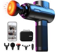 RENPHO Massage Gun with Heat, Mini Percussion Deep Tissue Massager, Handheld Muscle Massager Gun for Athletes, 5 Heads, 5 Speeds