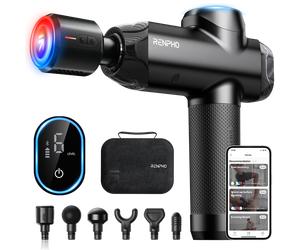 RENPHO Power+ Handheld Massage Gun, Deep Tissue Percussion, Heating & Cooling, Cordless, 6 Heads, 6 Speeds, Powerful Motor, Black,Top Gift Picks