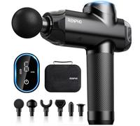 RENPHO R3 Upgrade Power Massage Gun Deep Tissue, Powerful 12 mm Amplitude Muscle Massage Gun, LCD Touch Electric Handheld Massager for Body Muscle Tense Relax with Carry Case, Gifts for Men (Black)
