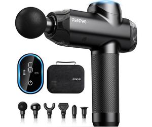 RENPHO R3 Upgrade Power Massage Gun Deep Tissue, Powerful 12 mm Amplitude Muscle Massage Gun, LCD Touch Electric Handheld Massager for Body Muscle Te