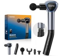 RENPHO Reach Handle Massage Gun with 5 Speed 4 Head,Mini Massage Gun with Extension Handle,Gift for Women Men,Muscle Gun Deep Tissue with 3200rpm for