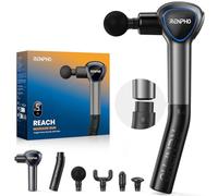 RENPHO Reach Handle Massage Gun with 5 Speed 4 Head,Mini Massage Gun with Extension Handle,Gift for Women Men,Muscle Gun Deep Tissue with 3200rpm for Home Workout Full Body Muscle Relax,Black