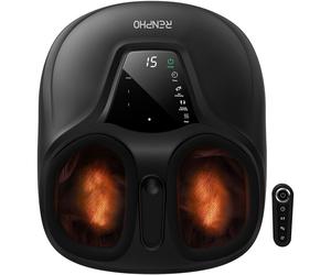 RENPHO Shiatsu Foot Massager, Deep Kneading, Air Compression, Heat Function, Multiple Intensity Levels, Remote Control, Black,Top Gift Picks