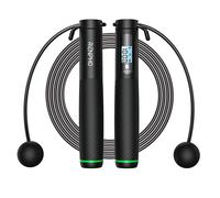 RENPHO Smart Black Jump Rope with Bluetooth Connectivity and Cordless Option
