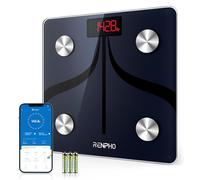 RENPHO Smart Body Fat Scales, Bluetooth Bathroom Scales High Precision Weighing Scale with App, Body Composition Monitor for Body Fat, BMI, Body Weight, Muscle Mass, 300x300mm, 3xAAA batteries
