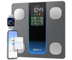 RENPHO Smart Scales for Body Weight, 7-in-1 Large Display Weighing Scales, Bluetooth Body Fat Scale for Fitness Tracking, BMI, Body Fat, High Accurate Bathroom Scales 500lbs, 11.8", Elis 2XL
