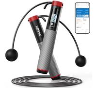 RENPHO Smart Skipping Rope with Counter, Adjustable Jump Ropes for Fitness, Skip Rope with APP Data Analysis, Workout Equipment for Women Men Adult Kids, Burn Calories, Gym, MMA, Grey