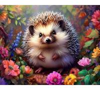 Renqidian 5D Adults Diamond Painting Kits Hedgehog Round Crystal Rhinestone Painting by Numbers Diamonds Arts Craft Living Room Decor 40x50cm