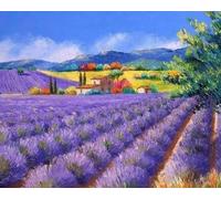 Renqidian 5D Adults Diamond Painting Kits Lavender Fields Round Crystal Rhinestone Painting by Numbers Diamonds Arts Craft Living Room Decor 40x50cm