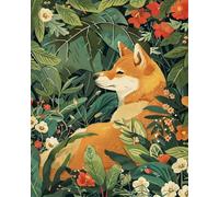 Renqidian 5D Diamond Painting Kits Animal Shiba Inu DIY Diamond Art Picture Adults Beginners Crystal Arts and Crafts for Home Wall Decor(40x50 cm)