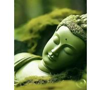 Renqidian Pre Printed Cross Stitch Kits Buddha Statue 11CT Stamped Beginners Embroidery Kit for Living Room Bedroom Art Decoration （40x50 cm）