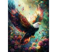 Renqidian Pre Printed Cross Stitch Kits Eagle 11CT Stamped Embroidery Kit DIY Needlework Art for Adults Beginners Home Decor（40x50 cm）
