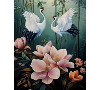 Renqidian Pre Printed Cross Stitch Kits Flower Birds 11CT Stamped Embroidery Kit DIY Needlework Art for Adults Beginners Home Decor（40x50 cm）