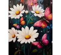 Renqidian Pre Printed Cross Stitch Kits Flowers and Butterflies 11CT Stamped Embroidery Kit DIY Needlework Art for Adults Beginners Home Decor（40x50 cm）