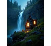Renqidian Pre Printed Cross Stitch Kits House 11CT Stamped Beginners Embroidery Kit for Living Room Bedroom Art Decoration （40x50 cm）