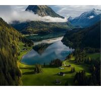 Renqidian Pre Printed Cross Stitch Kits Landscape Scenery 11CT Stamped Embroidery Kit DIY Needlework Art for Adults Beginners Home Decor（40x50 cm）