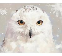 Renqidian Pre Printed Cross Stitch Kits Owls 11CT Stamped Embroidery Kit DIY Needlework Art for Adults Beginners Home Decor（40x50 cm）