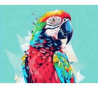 Renqidian Pre Printed Cross Stitch Kits Parrots 11CT Stamped Embroidery Kit DIY Needlework Art for Adults Beginners Home Decor（40x50 cm）