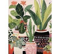 Renqidian Pre Printed Cross Stitch Kits Plant Flower 11CT Stamped Beginners Embroidery Kit for Living Room Bedroom Art Decoration （40x50 cm）