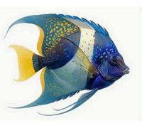 Renqidian Pre Printed Cross Stitch Kits Tropical Fish 11CT Stamped Embroidery Kit DIY Needlework Art for Adults Beginners Home Decor（40x50 cm）