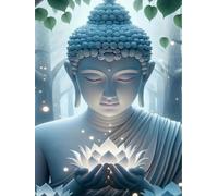 Renqidian Stamped Cross Stitch Kits for Adults Buddha Statue 11CT Beginner Embroidery Kit DIY Advanced Handmade Crafts Home Decor 40x50 cm