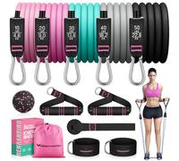 RENRANRING Resistance Bands for Working Out, 150LBS Exercise Bands, Workout Bands, Resistance Bands Set with Handles for Men Women, Legs Ankle Straps for Muscle Training, Shape Body, Physical Therapy