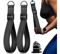 RENRANRING Tricep Rope Cable Attachment Handles for Gym, 13inch Exercise Handles, Tricep Pull Down Attachments Rope for Pilates, Yoga, Strength Trainer, Physical Therapy, Stretch, Recovery-Black