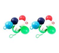 Renrra 10Pcs- Disposable Raincoat Ball with Hook Emergency Coats Waterproof Rain Ponchos Balls for Adults