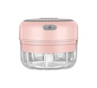 Renrra Electric Garlic Masher Mini Chopper Vegetable Chili Mixing Cutting Meat Ginger Masher Machine Pink