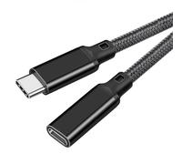 Rensaday Braided USB C Extension Cable 1m, 240W PD 20Gbps, Nylon Type C Female to Male Extender for MacBook Pro/Air, Thunderbolt 4 (Black)
