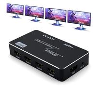Rensaday HDMI 1x4 Splitter 4K@60Hz with EDID Auto-Sync & HDCP 2.2, 1 in 4 Out for PS5/Xbox - Zero Lag, No Signal Loss for 4 Monitors