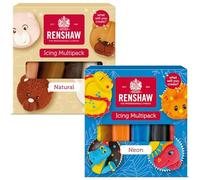 Renshaw Just Roll With It Fondant Icing Bundle- Neon Colours, 500 g & Natural Colours, 500 g