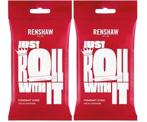 Renshaw Just Roll With It Fondant Icing - White, 1 kg (Pack of 2)