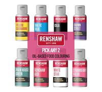 Renshaw Oil-Based Food Colouring - Pick any 2 (2x20g) | Perfect for Chocolate, Buttercream & Cake Decorating